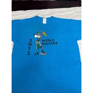 Gildan 2012 Wolf Games Champions Senior Class Graphic T-Shirt Blue Size Large